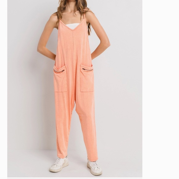 Mineral Wash French Terry Jumpsuit Women’s Harem One Piece 90’s Y2K Blue #S39 - Picture 8 of 12